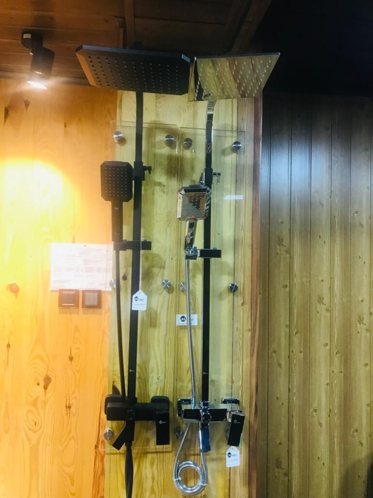 Miller Matte Black Rain Shower Column Set