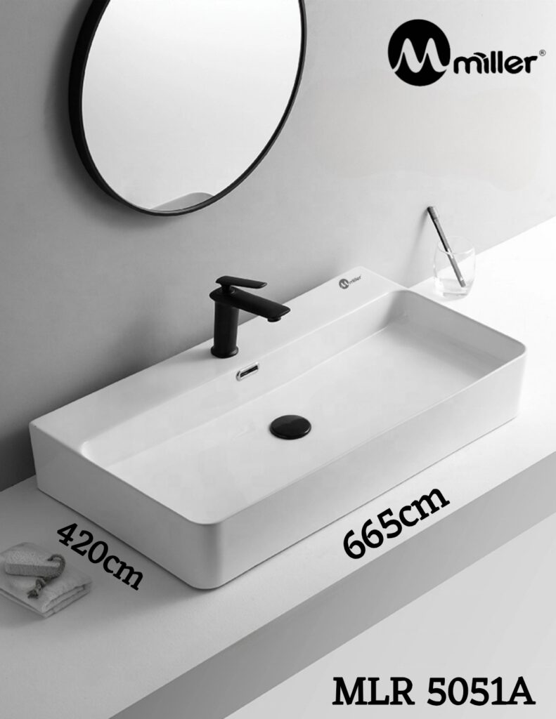 Miller MLR 5051A Wide Rectangular Countertop Wash Basin